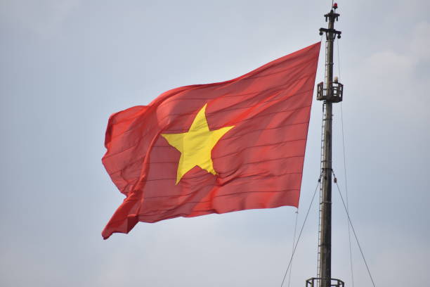 istock Vietnamese Flag Rippling above Hue Citadel 1319890715