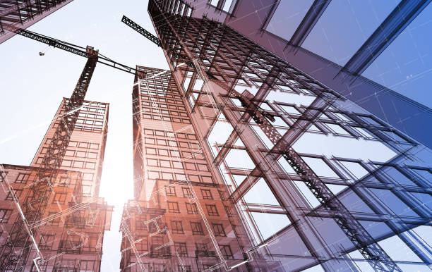 Construction cranes in the city
