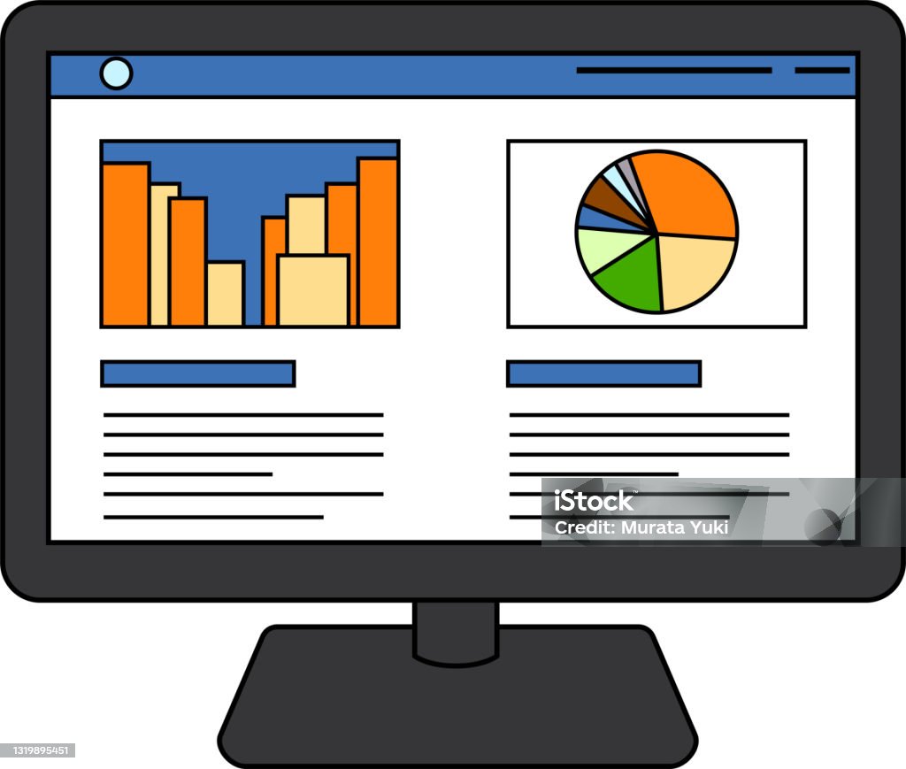 Computer Website View Website Screen View With Pc Stock Illustration - Download Image Now ...