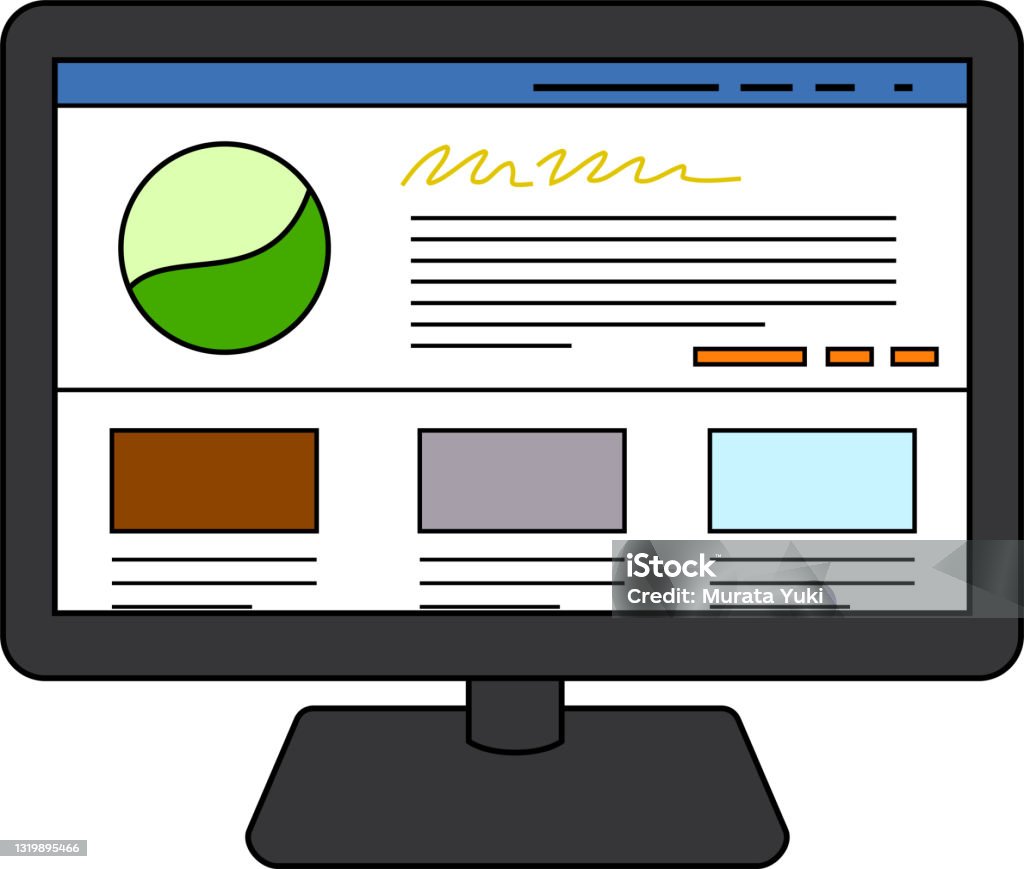 Computer Website View Website Screen View With Pc Stock Illustration - Download Image Now ...