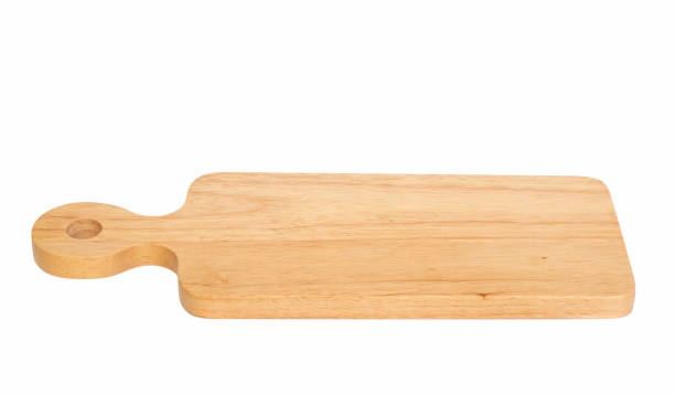 istock Wooden chopping board isolated on white background 1319896594