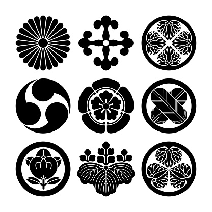 Japanese Samurai Kamon Emblem Stock Illustration - Download Image Now -  Black Color, Circle, Family - iStock