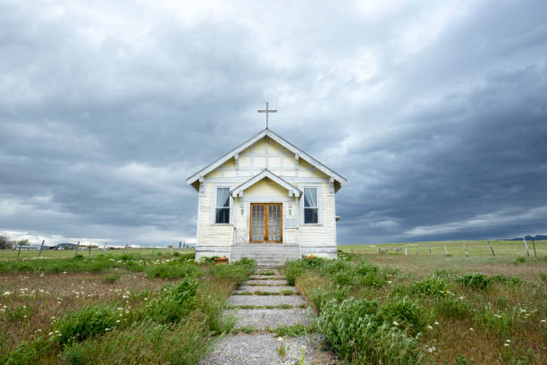 istock Old church under a cloudy sky. 1319899319