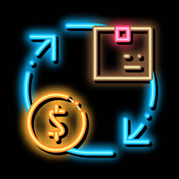 istock Parcel Payment Postal Transportation Company neon glow icon illustration 1319899574