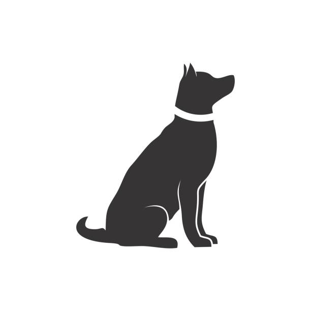 schwarz und weiß hund silhouette vektor - white background side view dog boxer stock-grafiken, -clipart, -cartoons und -symbole