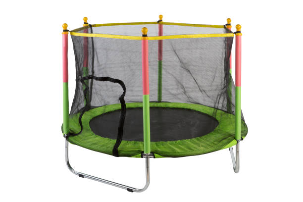 istock large colored children's trampoline with a safety net, on a white background 1319908735