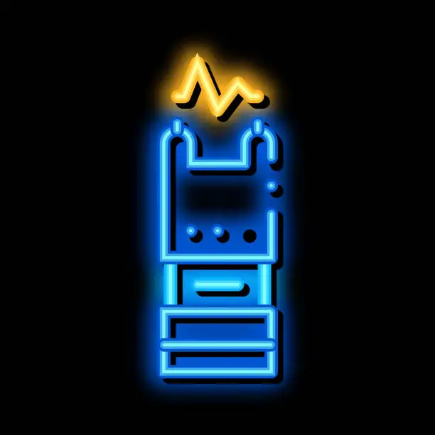 Vector illustration of Stunning Electric Shock neon glow icon illustration