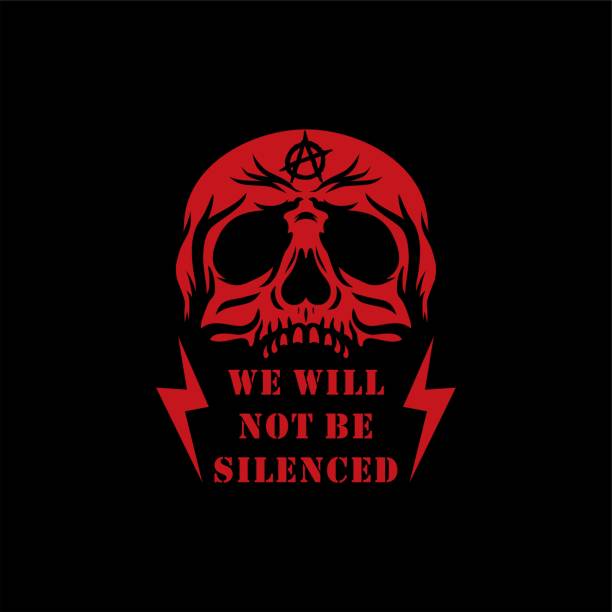 illustrations, cliparts, dessins animés et icônes de résistance skull graffiti t-shirt design vector artwork - freedom fighter