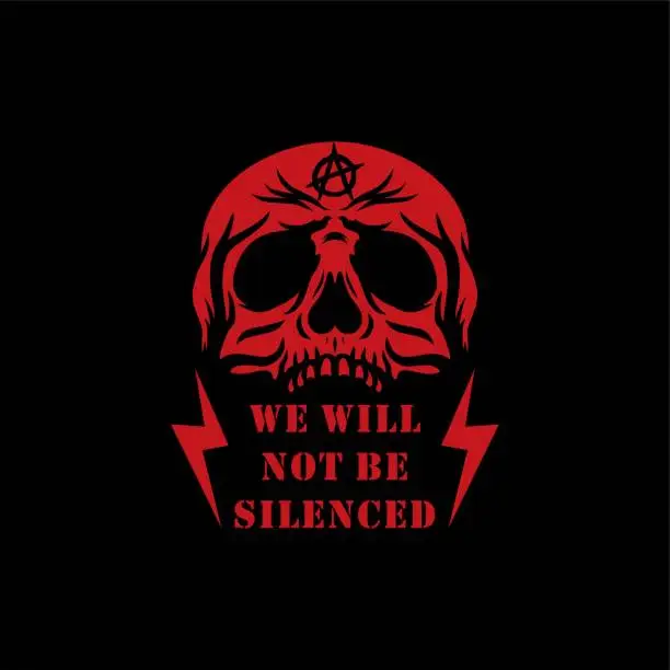 Vector illustration of Resistance Skull Graffiti T-shirt Design Vector Artwork