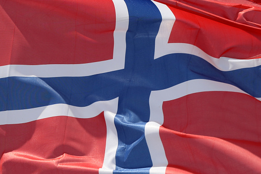 Norway flag waving