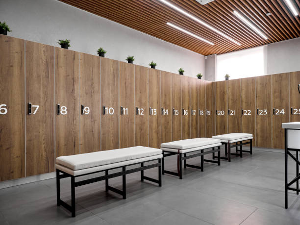 Modern dressing room in the elite gym