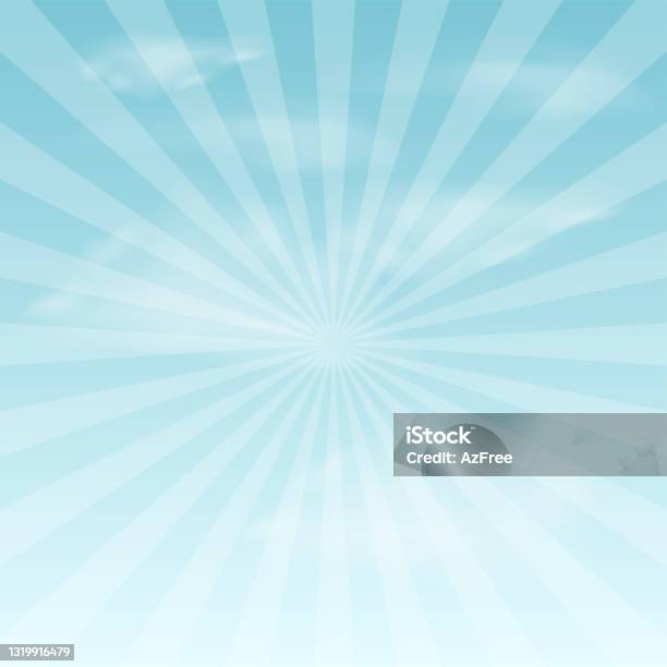 Summer Rays Background Summer Background With Blue Sky And Sun Rays Vector Stock Illustration ...
