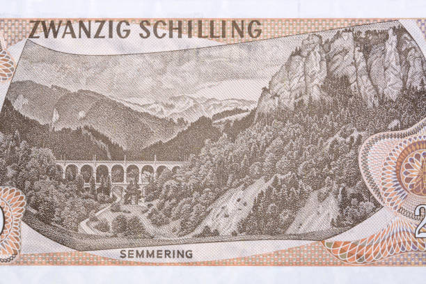 Semmering Pass in Alps from Austrian money
