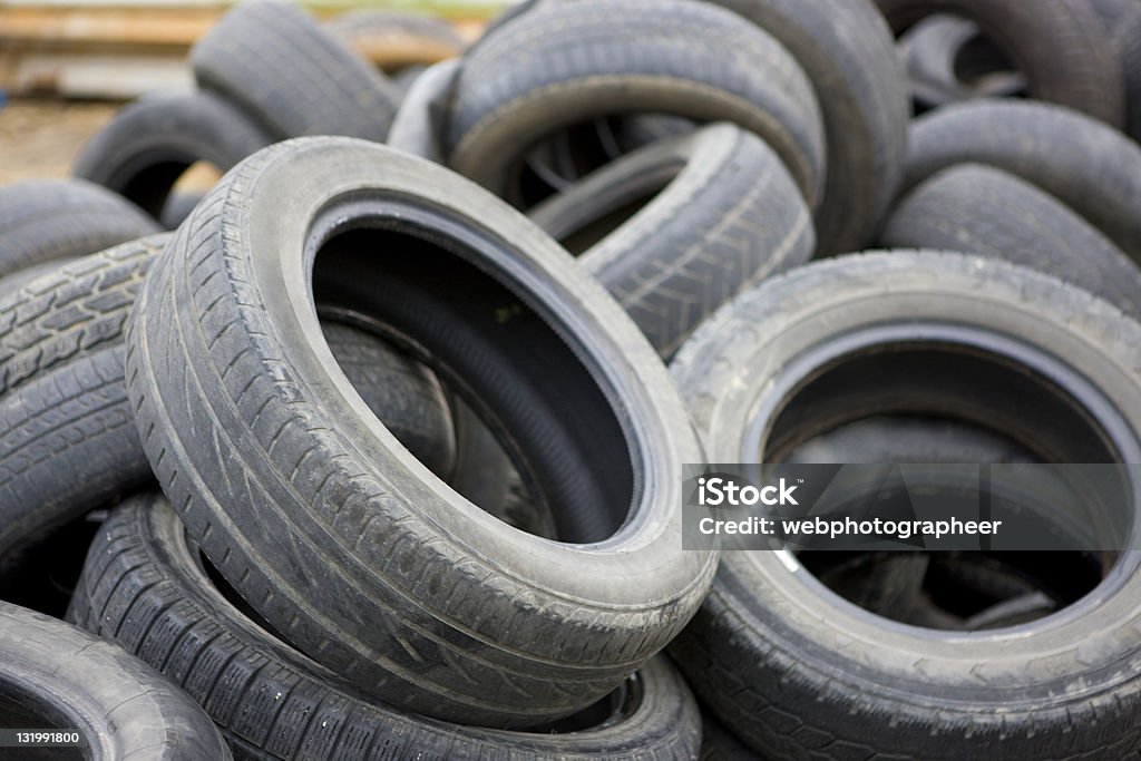 Pile of old tires Pile of tires at recycling yard , canon 1Ds mark III Tire - Vehicle Part Stock Photo