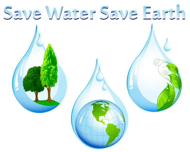 Vector illustration of Save the Earth - World Water Day