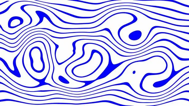 Vector illustration of Abstract rippled or colorful lines pattern with wavy vibrant facture on white background and texture. Liquify lines 3D effect. Vector illustration. EPS 10. Creative graphic design.