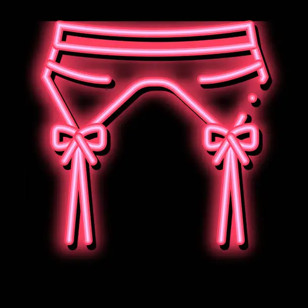 Vector illustration of Suspender Belt neon glow icon illustration