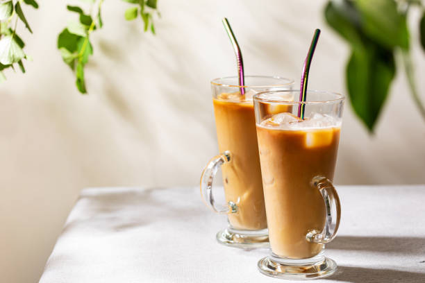 istock Iced coffee with metal straws 1319923291