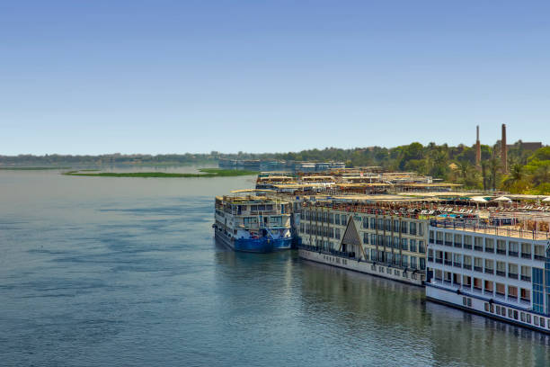 istock Big boats on the river Nile in Egypt 1319924512