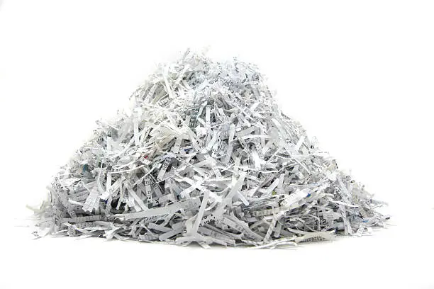 Photo of Isolated heap of shredded paper