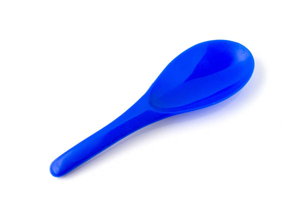istock Blue color of plastic spatula isolated on white background. 1319924959