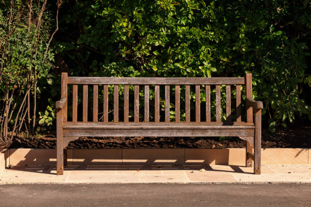 istock Wooden bench in a public garden 1319925872