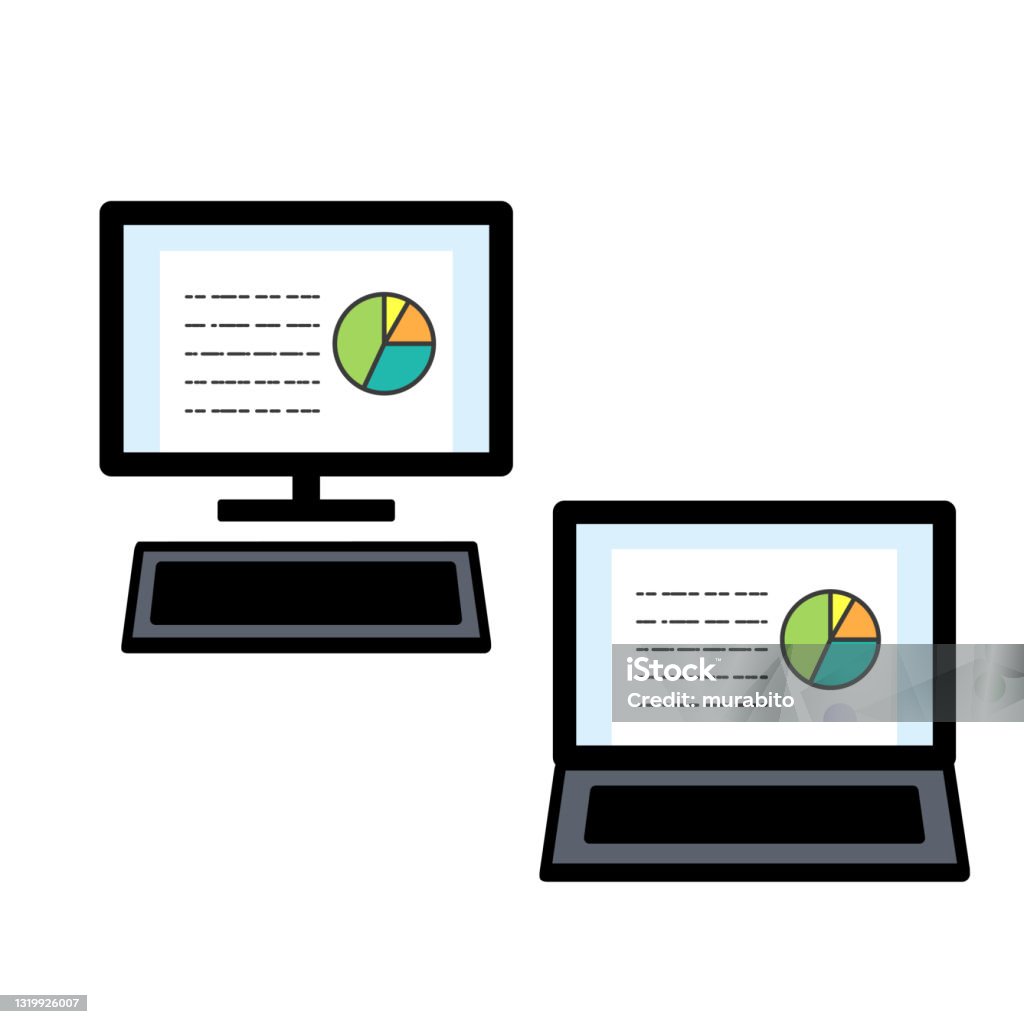Computer Simple Visual Simple Computer Illustration Set Stock Illustration - Download Image ...