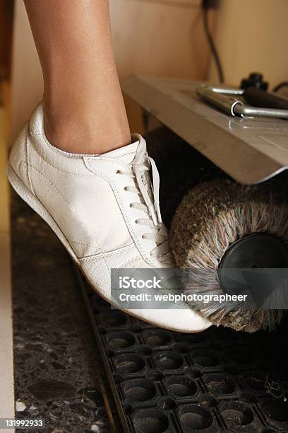 Cleaning Sport Shoes Stock Photo - Download Image Now - Machinery, Shoe Polish, 30-39 Years