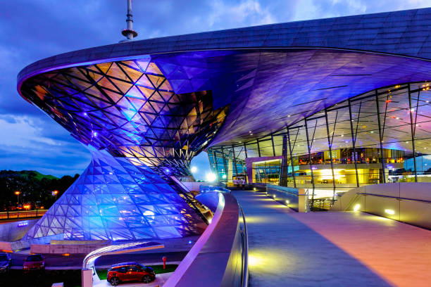 BMW Welt in Munich at Night, Bavaria, Germany, Europe, 15. July 2014