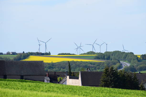 istock wind energy devices behind village Kehrig 1319930603