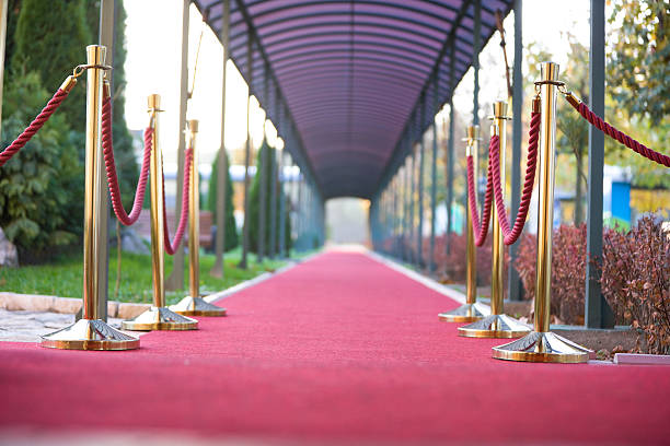 Red carpet and stanchions, selective focus, canon 1Ds mark III
