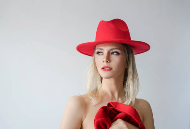 istock Pretty woman in red hat 1319933251