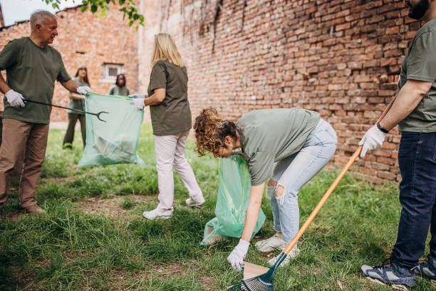 istock Group of volunteers cleaning park 1319935715