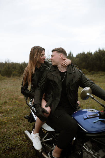 istock Young couple on a motorcycle 1319936846