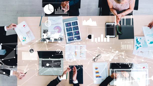 istock Creative visual of business people in corporate staff meeting 1319942470