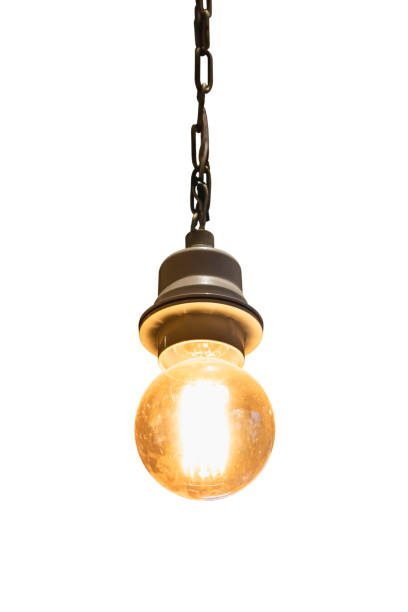 istock Old style electric light bulb isolated on white, Background 1319942808
