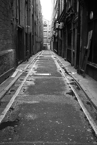 istock Black and white backstreet in Liverpool 131994300