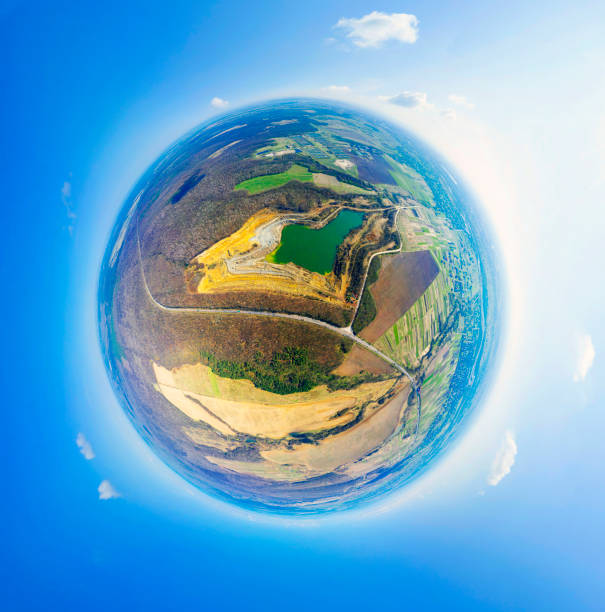 istock copter to a clay pit with a lake 1319944719