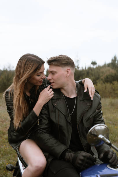 istock Young couple on a motorcycle 1319944854