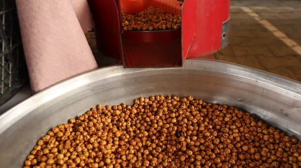 istock Vegan healthy snack, spicy roasted chickpeas background. 1319946661