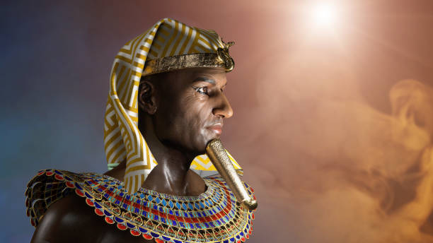 antico faraone egiziano rendere illustrazione 3d - pharaoh foto e immagini stock