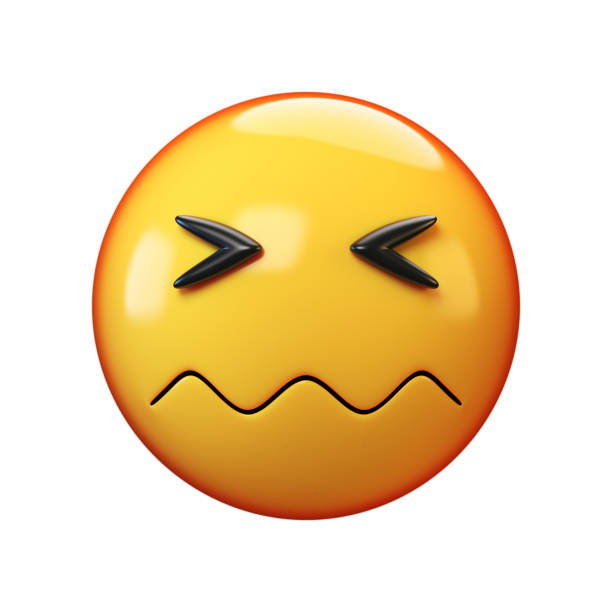 Confounded face emoji on white background 3d rendering Confounded face emoji on white background 3d rendering blush emoji stock pictures, royalty-free photos & images