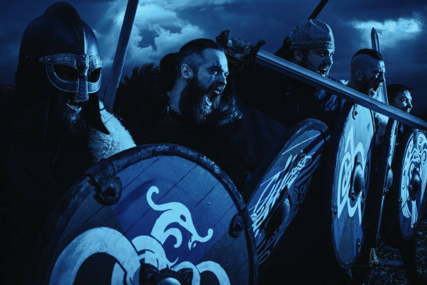 prêt à se battre! - viking photos et images de collection