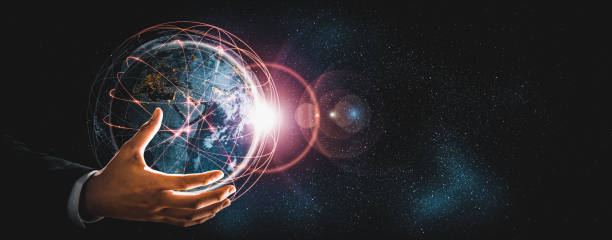 istock Global network connection covering earth with link of innovative perception 1319950038