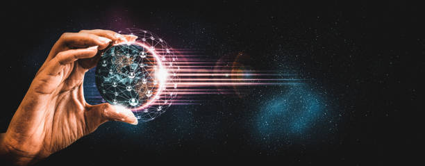 istock Global network connection covering earth with link of innovative perception 1319950269