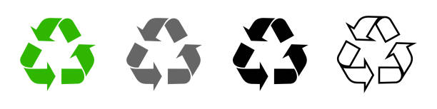 Recycling icons set, recycling arrows. A symbol of ecology, naturalness, purity. Vector set for your design. EPS 10 Recycling icons set, recycling arrows. A symbol of ecology, naturalness, purity. Vector set for your design. EPS 10 recycling symbol stock illustrations