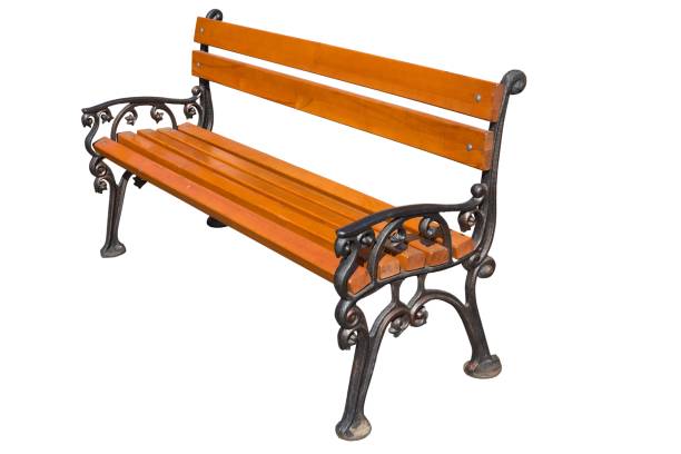 istock beautiful wooden bench isolated on a white 1319951327