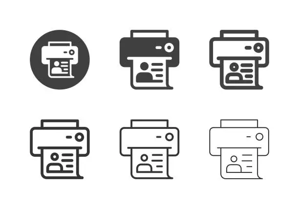 Vector illustration of Profile Printing Icons - Multi Series