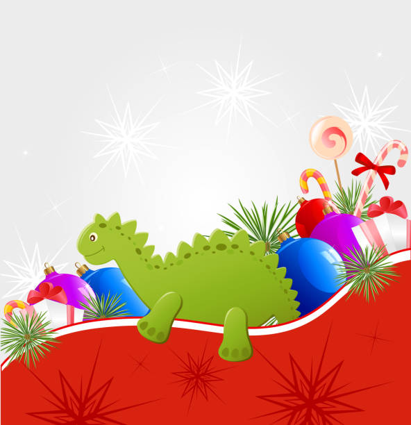 ilustraciones, imágenes clip art, dibujos animados e iconos de stock de fondo de navidad con dragon - lindworm