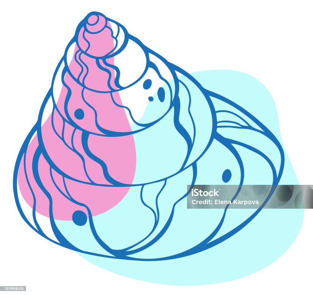 Sea Shells Linear Patterns Sea Shells Linear Pattern Seashells With Colored Spots Hand Drawing ...